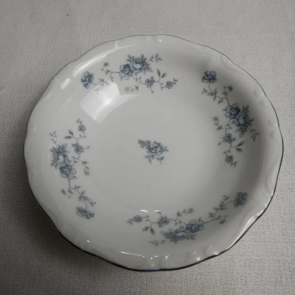 Set Of 4 Johann Haviland Bavaria Germany Blue Floral Fruit Dessert Bowls 5" VTG - Picture 6 of 7